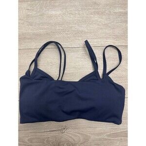 Navy Double Strap Sports Bra Strappy Stretch Supportive Workout Yoga Pilates Gym